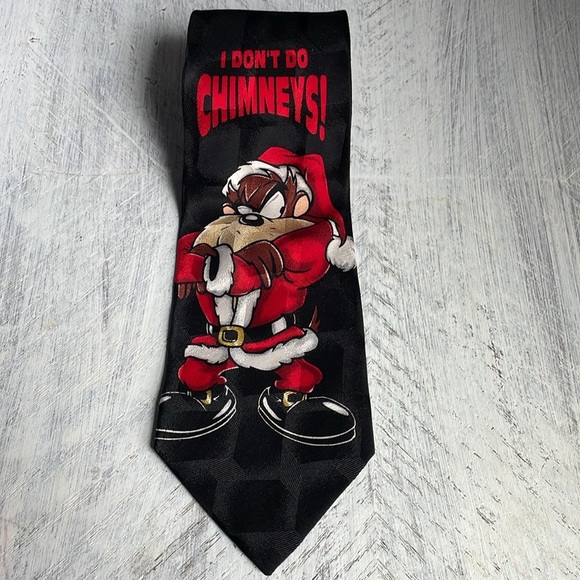 Vintage Looney Tunes Stamp Tasmanian Devil Tie Christmas - Picture 2 of 4
